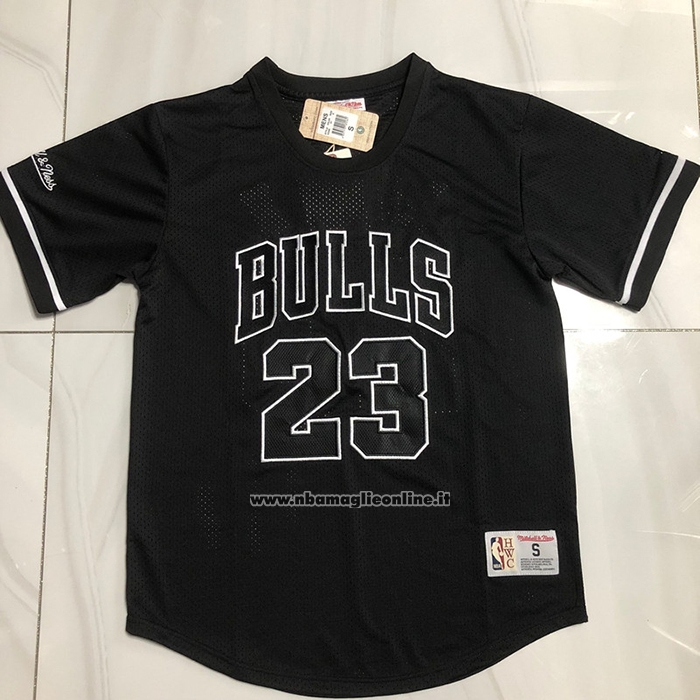 Maglia Manica Corta Chicago Bulls Michael Jordan No 23 Nero